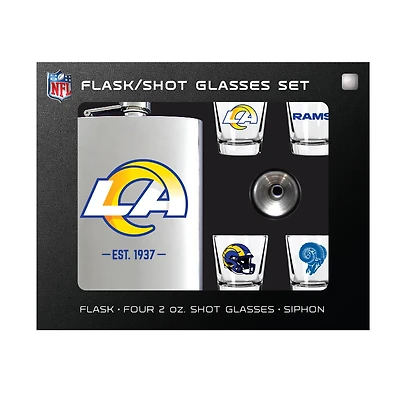 MOJO  Los Angeles Rams Shot Glass & Flask Gift Set