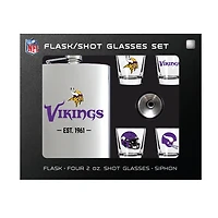MOJO  Minnesota Vikings Shot Glass & Flask Gift Set