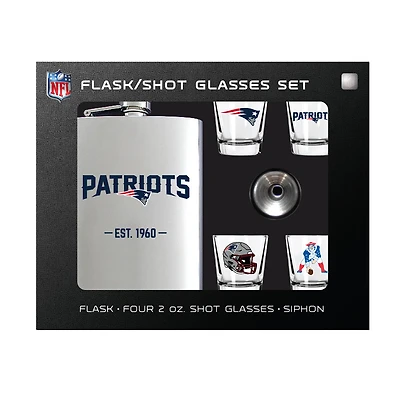 MOJO  New England Patriots Shot Glass & Flask Gift Set