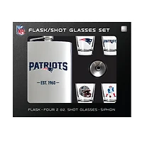 MOJO  New England Patriots Shot Glass & Flask Gift Set