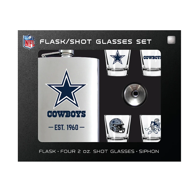MOJO  Dallas Cowboys Shot Glass & Flask Gift Set