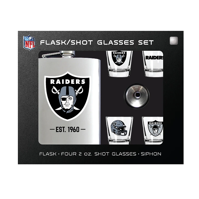 MOJO  Las Vegas Raiders Shot Glass & Flask Gift Set