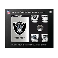 MOJO  Las Vegas Raiders Shot Glass & Flask Gift Set