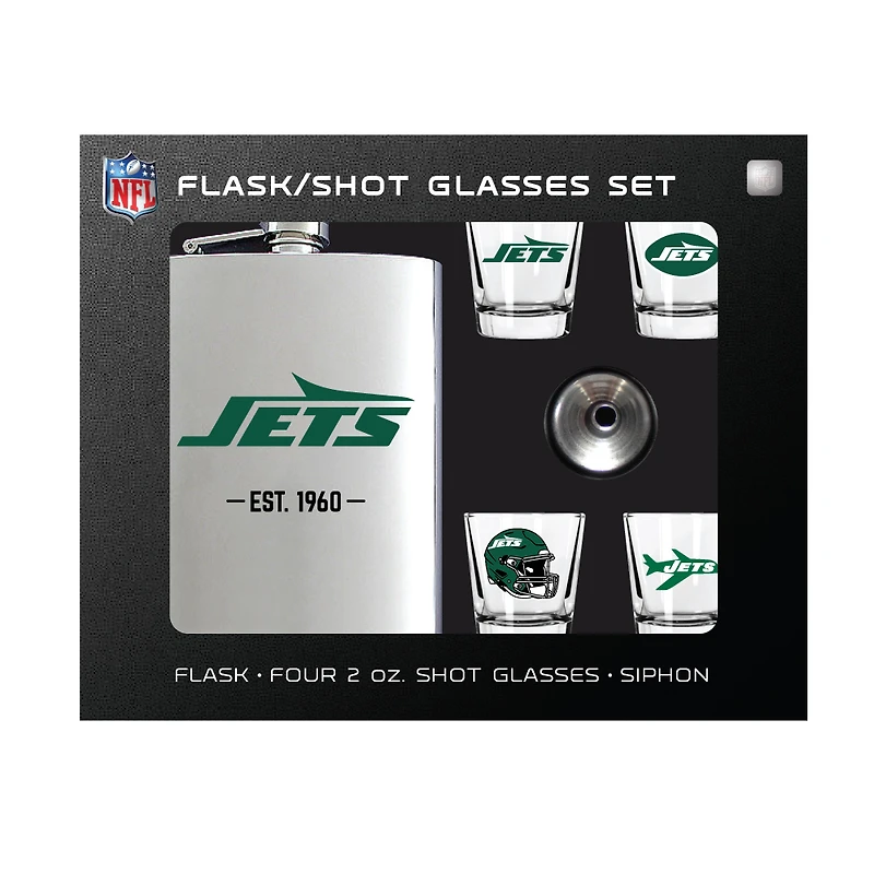 MOJO  New York Jets Shot Glass & Flask Gift Set