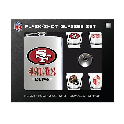 MOJO  San Francisco 49ers Shot Glass & Flask Gift Set