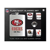 MOJO  San Francisco 49ers Shot Glass & Flask Gift Set