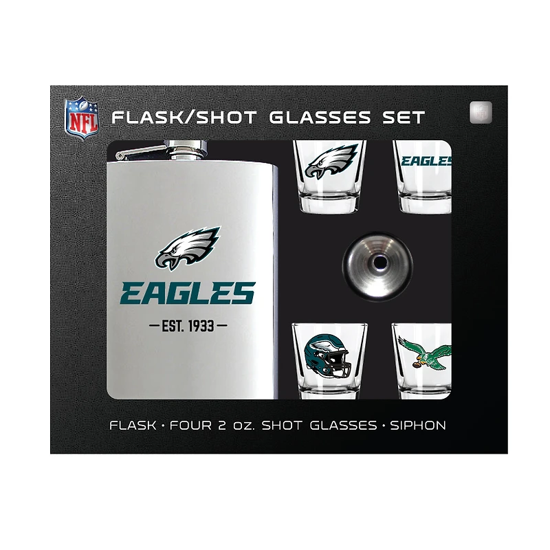 MOJO  Philadelphia Eagles Shot Glass & Flask Gift Set