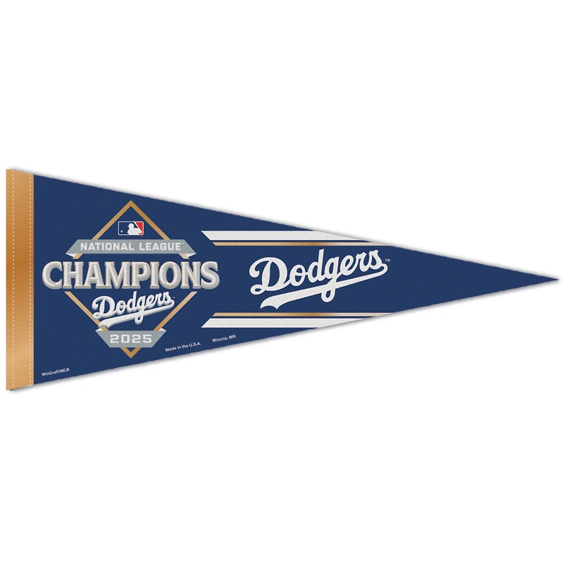 WinCraft Los Angeles Dodgers 2025 National League Champions Locker Room 12'' x 30'' Premium Pennant