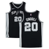 Manu Ginobili San Antonio Spurs Autographed Black Nike Icon Edition Swingman Jersey