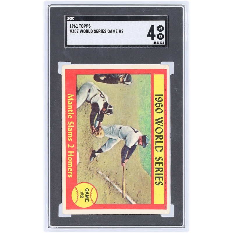 Mickey Mantle New York Yankees 1961 Topps Mantle Slams 2 Homers #307 SGC Authenticated 4 Card