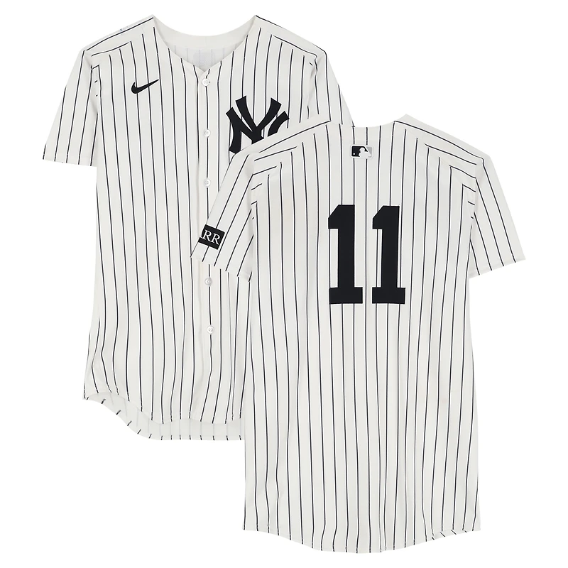 Anthony Volpe New York Yankees Game-Used #11 White Pinstripe Nike Jersey vs. Boston Red Sox on October 2, 2025