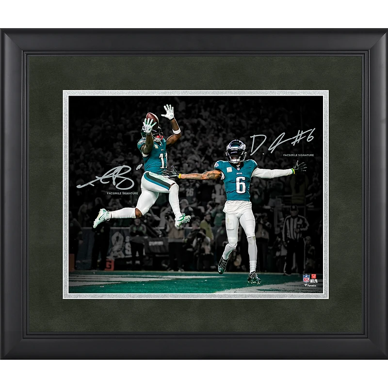 A.J. Brown & DeVonta Smith Philadelphia Eagles Facsimile Signature Framed 11" x 14" Spotlight Photograph