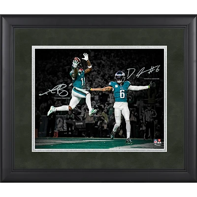 A.J. Brown & DeVonta Smith Philadelphia Eagles Facsimile Signature Framed 11" x 14" Spotlight Photograph