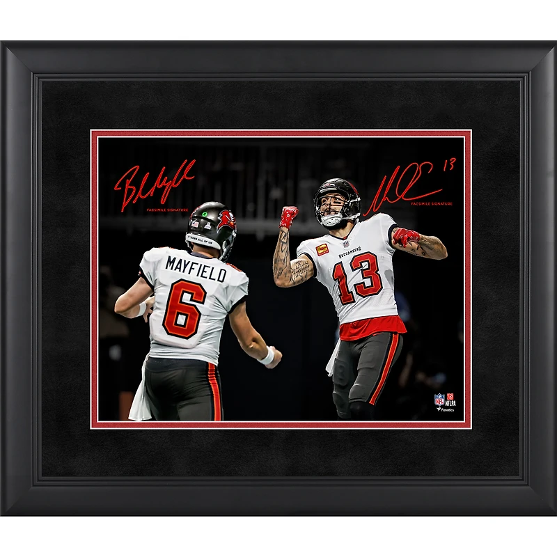 Baker Mayfield & Mike Evans Tampa Bay Buccaneers Facsimile Signature Framed 11" x 14" Spotlight Photograph