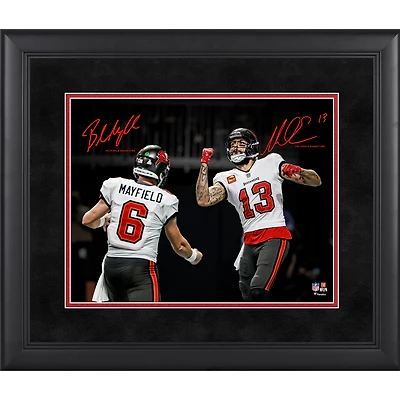 Baker Mayfield & Mike Evans Tampa Bay Buccaneers Facsimile Signature Framed 11" x 14" Spotlight Photograph