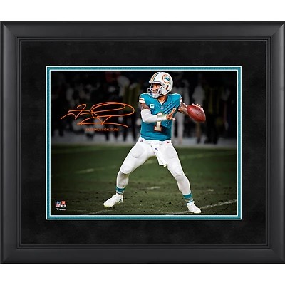 Tua Tagovailoa Miami Dolphins Facsimile Signature Framed 11" x 14" Spotlight Photograph