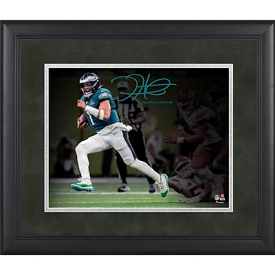 Jalen Hurts Philadelphia Eagles Facsimile Signature Framed 11" x 14" Spotlight Photograph