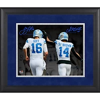 Jared Goff & Amon-Ra St. Brown Detroit Lions Facsimile Signature Framed 11" x 14" Spotlight Photograph