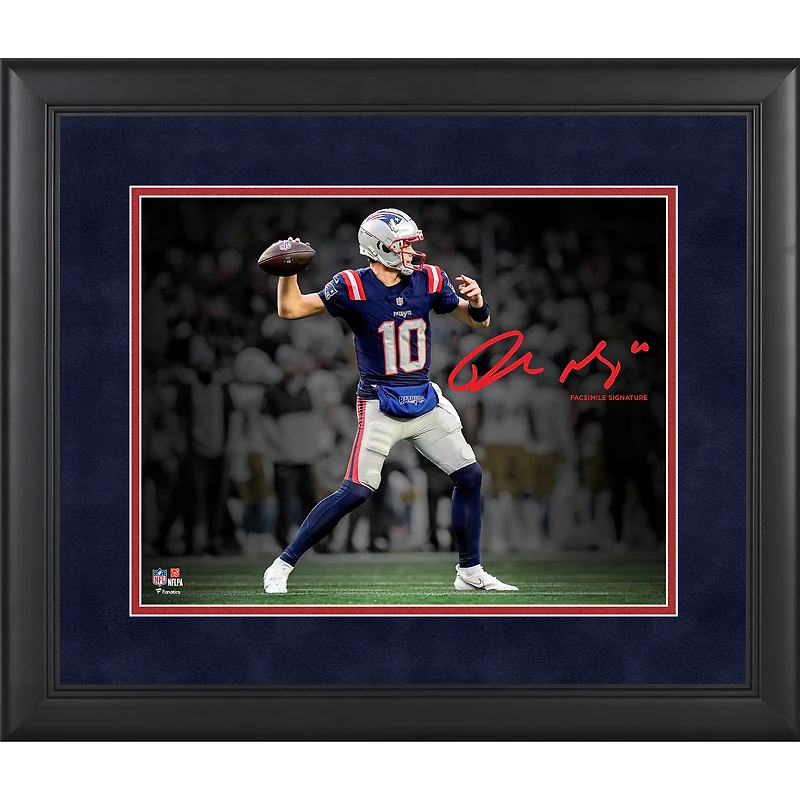 Drake Maye New England Patriots Facsimile Signature Framed 11" x 14" Spotlight Photograph