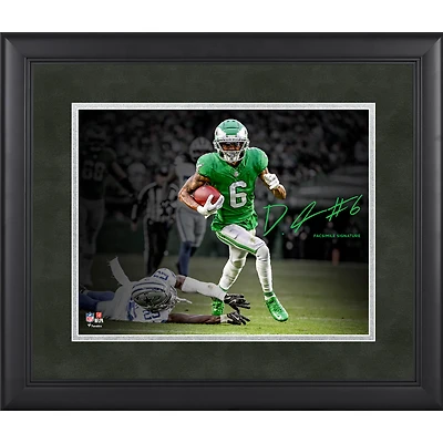 DeVonta Smith Philadelphia Eagles Facsimile Signature Framed 11" x 14" Spotlight Photograph