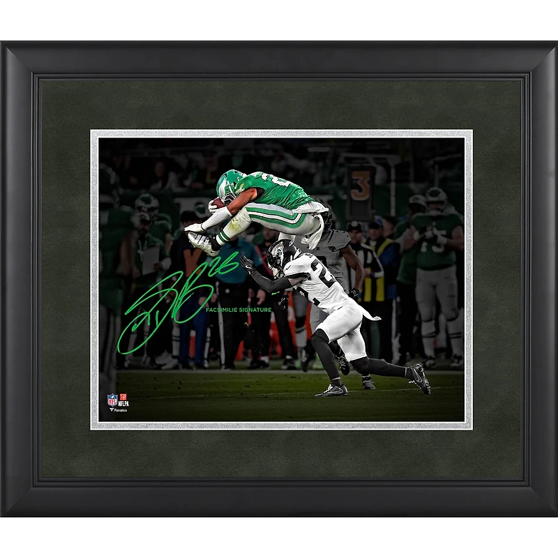 Saquon Barkley Philadelphia Eagles Facsimile Signature Framed 11" x 14" Spotlight Photograph