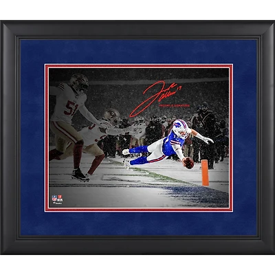 Josh Allen Buffalo Bills Facsimile Signature Framed 11" x 14" Spotlight Photograph