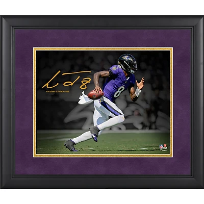 Lamar Jackson Baltimore Ravens Facsimile Signature Framed 11" x 14" Spotlight Photograph