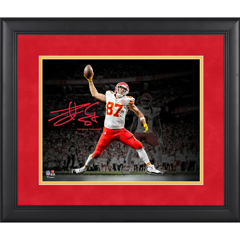 Travis Kelce Kansas City Chiefs Facsimile Signature Framed 11" x 14" Spotlight Photograph