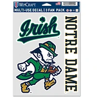 WinCraft  Notre Dame Fighting Irish 3-Pack Football Leprechaun Fan Decal Set
