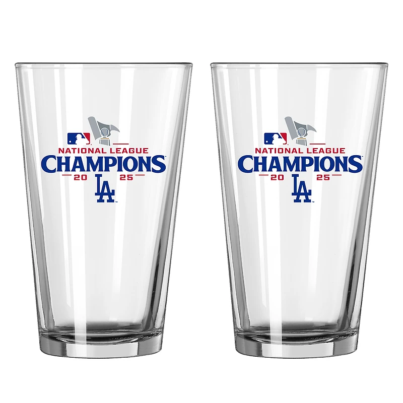 Logo Brands Los Angeles Dodgers 2025 National League Champions Two-Piece Pint Glass Set