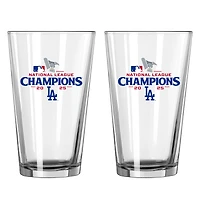 Logo Brands Los Angeles Dodgers 2025 National League Champions Two-Piece Pint Glass Set