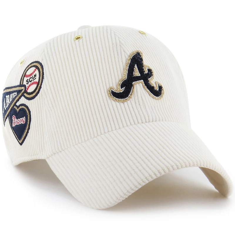 Men's '47 x Stoney Clover Lane Natural Atlanta Braves Badges Charm Clean Up Adjustable Hat