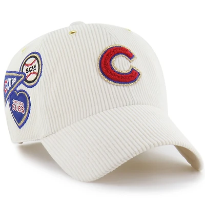 Men's '47 x Stoney Clover Lane Natural Chicago Cubs Badges Charm Clean Up Adjustable Hat