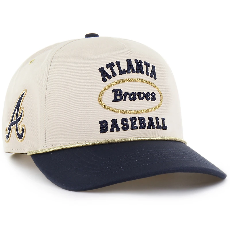 Men's '47 x Stoney Clover Lane  Natural/Navy Atlanta Braves Glitter Rope Hitch Adjustable Hat