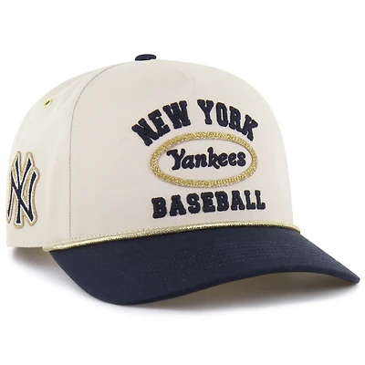 Men's '47 x Stoney Clover Lane  Natural/Navy New York Yankees Glitter Rope Hitch Adjustable Hat