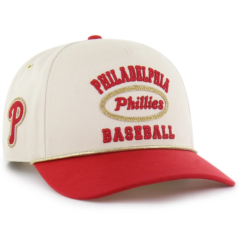 Men's '47 x Stoney Clover Lane  Natural/Red Philadelphia Phillies Glitter Rope Hitch Adjustable Hat
