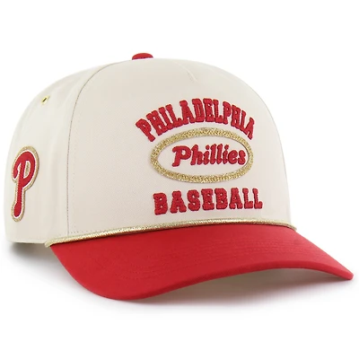 Men's '47 x Stoney Clover Lane  Natural/Red Philadelphia Phillies Glitter Rope Hitch Adjustable Hat