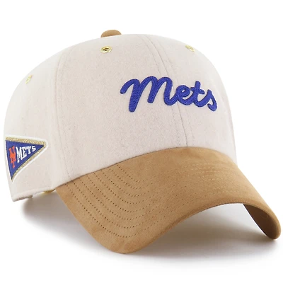 Men's '47 x Stoney Clover Lane  Natural/Tan New York Mets Script Charm Clean Up Adjustable Hat