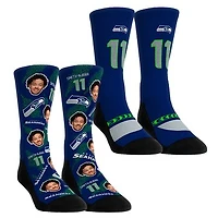 Youth Rock Em Socks Jaxon Smith-Njigba Seattle Seahawks Player Football Guy Two-Pack Crew Sock Set