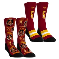 Youth Rock Em Socks Jayden Daniels Washington Commanders Player Football Guy Two-Pack Crew Sock Set