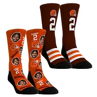 Youth Rock Em Socks Shedeur Sanders Cleveland Browns Player Football Guy Two-Pack Crew Sock Set