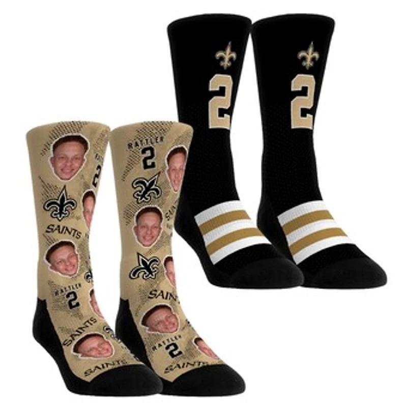 Youth Rock Em Socks Spencer Rattler New Orleans Saints Player Football Guy Two-Pack Crew Sock Set
