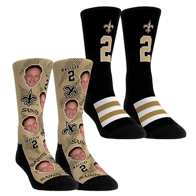 Youth Rock Em Socks Spencer Rattler New Orleans Saints Player Football Guy Two-Pack Crew Sock Set