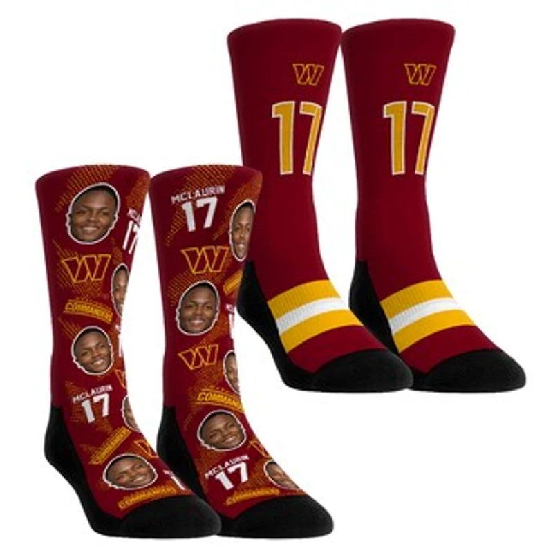 Youth Rock Em Socks Terry McLaurin Washington Commanders Player Football Guy Two-Pack Crew Sock Set