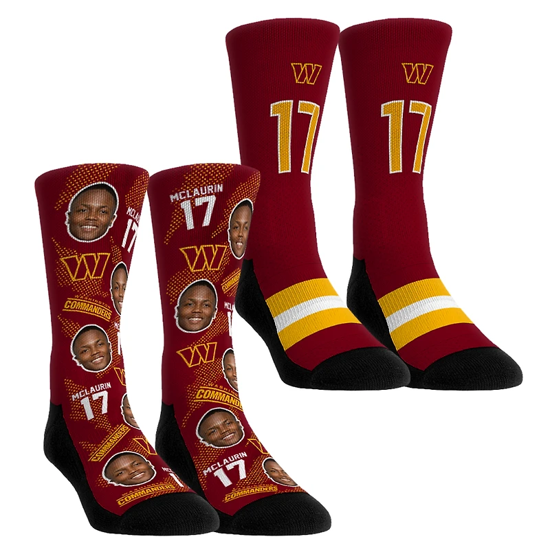 Youth Rock Em Socks Terry McLaurin Washington Commanders Player Football Guy Two-Pack Crew Sock Set