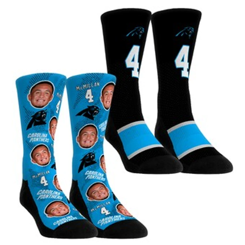 Youth Rock Em Socks Tetairoa McMillan Carolina Panthers Player Football Guy Two-Pack Crew Sock Set