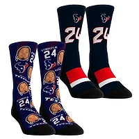Youth Rock Em Socks Derek Stingley Jr. Houston Texans Player Football Guy Two-Pack Crew Sock Set