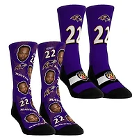 Youth Rock Em Socks Derrick Henry Baltimore Ravens Player Football Guy Two-Pack Crew Sock Set
