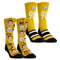 Youth Rock Em Socks T.J. Watt Pittsburgh Steelers Player Football Guy Two-Pack Crew Sock Set