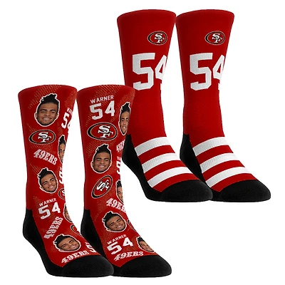 Youth Rock Em Socks Fred Warner San Francisco 49ers Player Football Guy Two-Pack Crew Sock Set